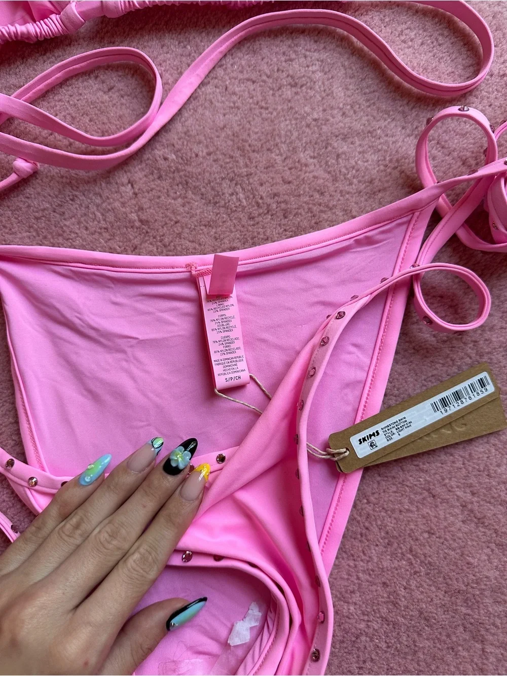 Skims rhinestone bikini pink